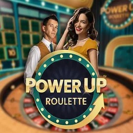 Official Live Casino logo: PowerUP Roulette by Pragmatic Play at Lippy Bingo